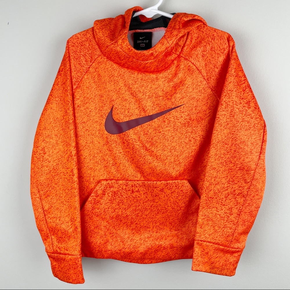 Boy's Orange Nike Swoosh Hoodie Size 6 Medium